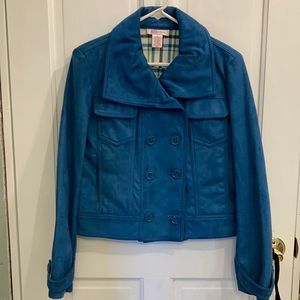 Teal Blue micro suede Jacket